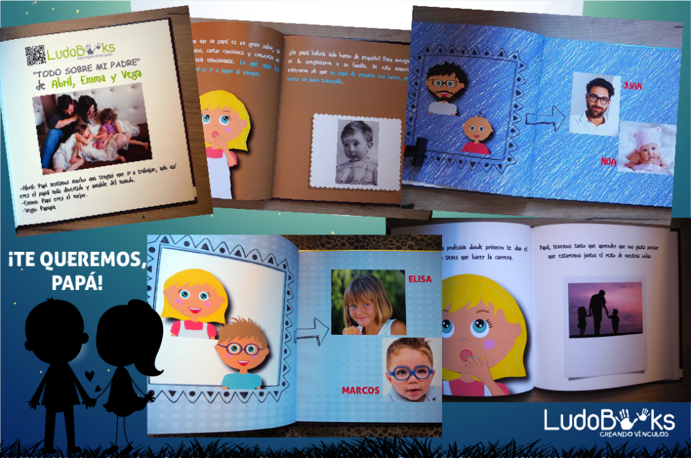 Personalización del libro para papá con fotos y avatares