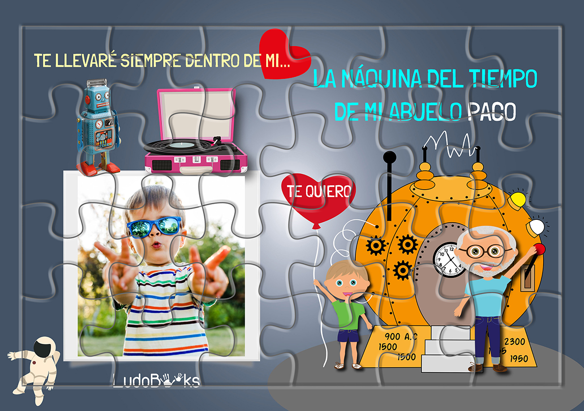 Cuento personalizado con su puzzle para regalar a un abuelo