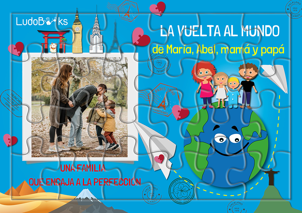 Puzzle de la vuelta al mundo en familia