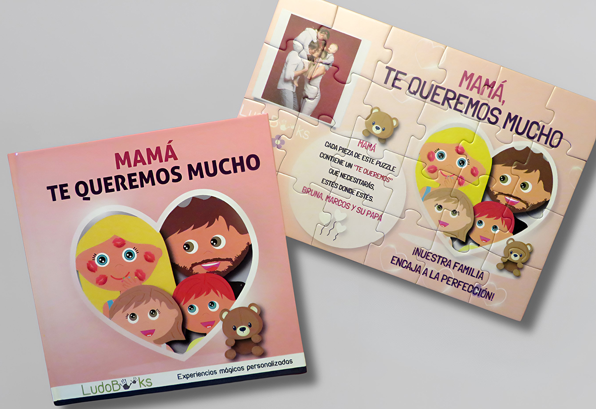 Libro personalizado para mamá con puzzle – regalo para el Día de la Madre