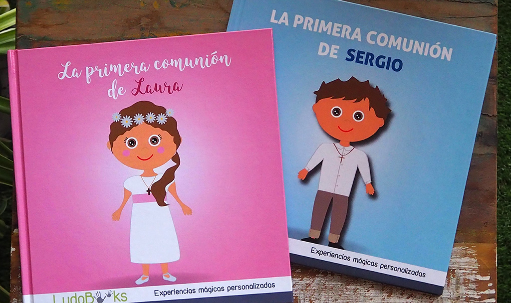libros personalizados de comunión para niña y niño