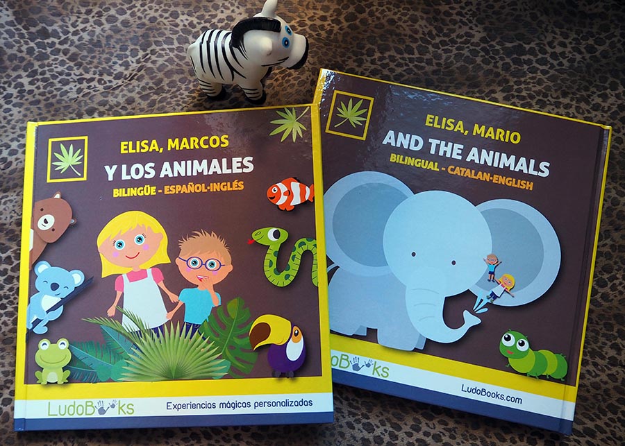 Portada y contraportada del cuento personalizado "Los animales"