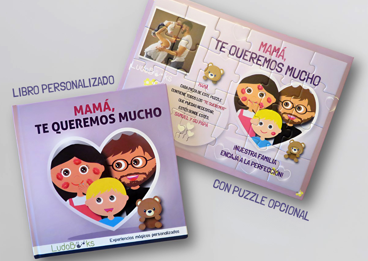 Libro personalizado con su puzzle personalizado, para regalar a mamá