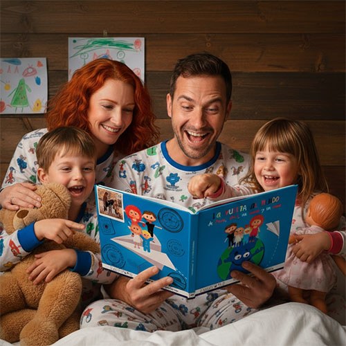 Cuento personalizado familiar La vuelta al mundo en familia